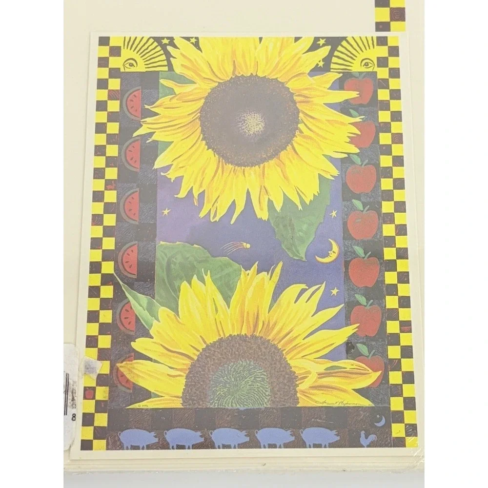 Quality Artworks Social Stationery 10 Sheets & Envelopes 5 Notecards Sunflowers